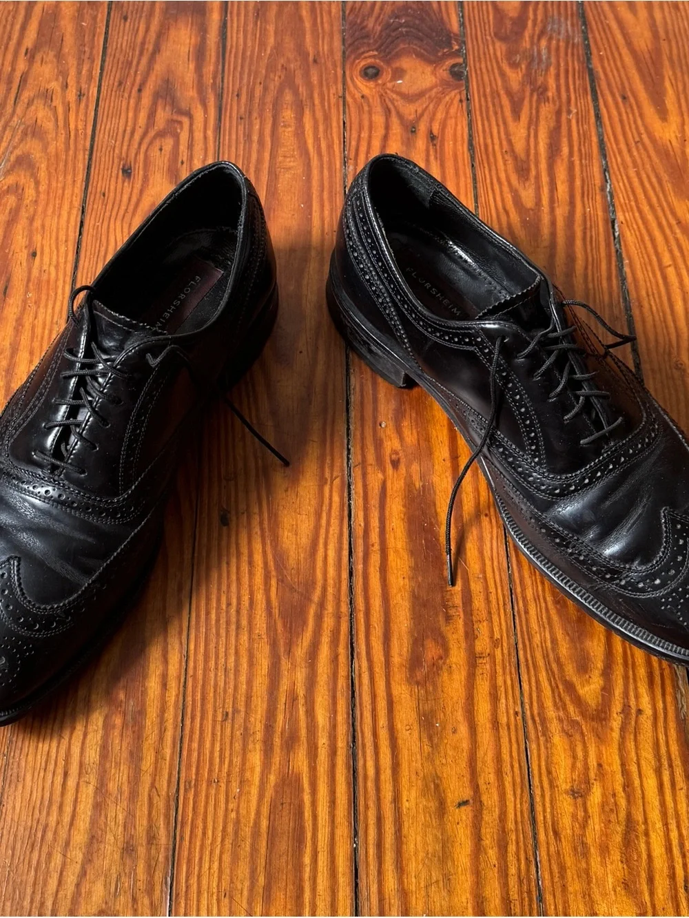 Florsheim Lexington Wingtip Brogue Oxford Shoes Black Leather 11.5 B Narrow